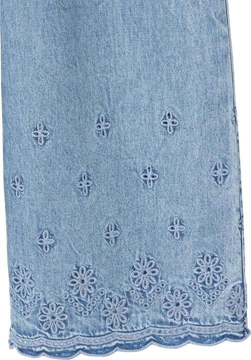 Produktbild Vertbaudet Mädchen Jumpsuit aus Light-Denim mit gestickten Blumen (128)