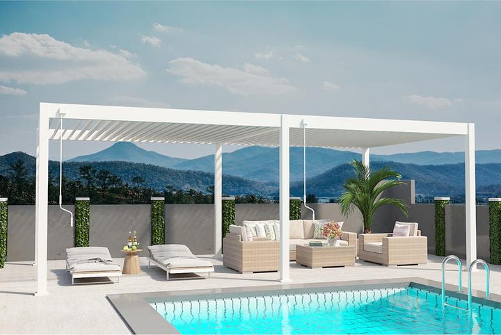 Actual product image Weide Pergola Deluxe Plus 3.6x7.2m with slatted roof white (360 cm, 720 cm)