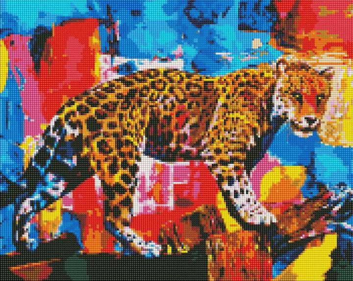 Produktbild Ideyka Diamond Painting - Leopard mit Rahmen 40 x 50 cm