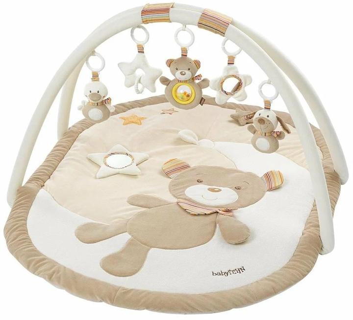 Fehn Crawling blanket with play bow bear Rainbow