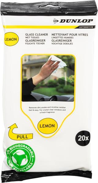 Produktbild Dunlop Glass cleaner wet wipes 20pcs. (20 Stk.)