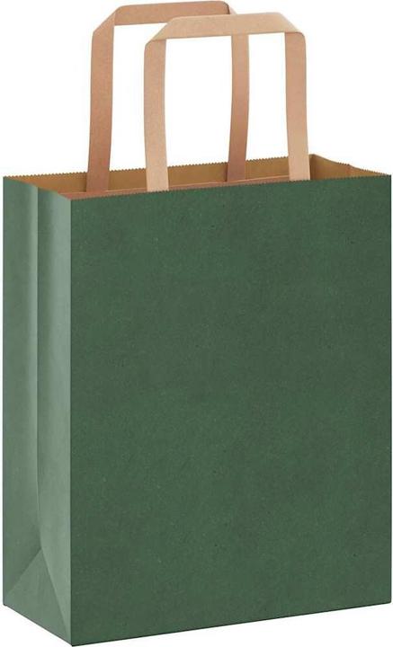 Produktbild VidaXL Kraftpapiertüten 250 Stk. mit Henkel Grün 18x8x22 cm Papiertüte (Geschenktüte, 250 x)