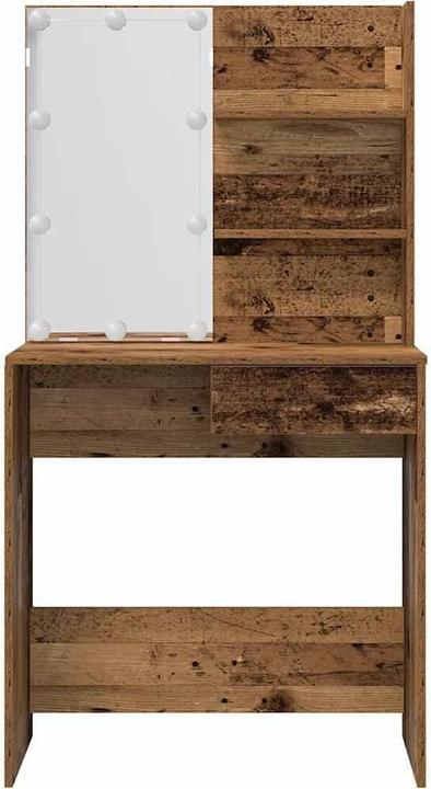 Immagine prodotto VidaXL Schminktisch-Set mit LED-Leuchten Altholz-Optik Holzwerkstoff (74,5 x 40 x 141 cm)