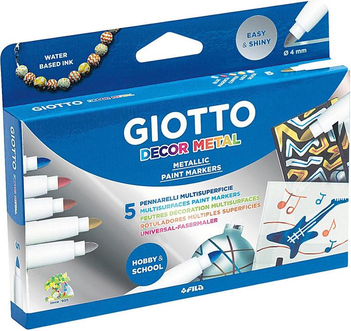 Image du produit Giotto Feutre de coloriage 'Decor Metal (6 x)