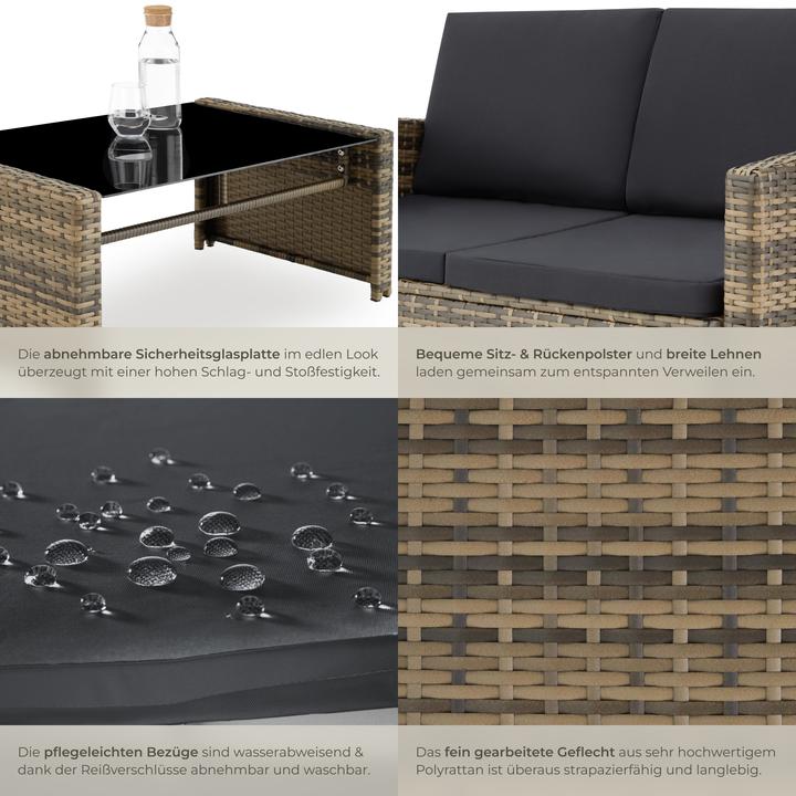 Actual product image tectake Rattan Lounge Lucca