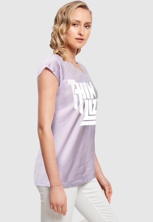 Produktbild Merchcode Ladies Thin Lizzy - TL Stacked Logo White Extended Shoulder Tee - 181487 (S)