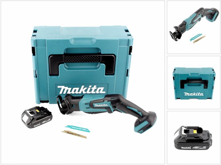 Actual product image Makita DJR 183 Y1J Battery Recipro Saw 18V + 1x battery 1.5 Ah + Makpac - without charger