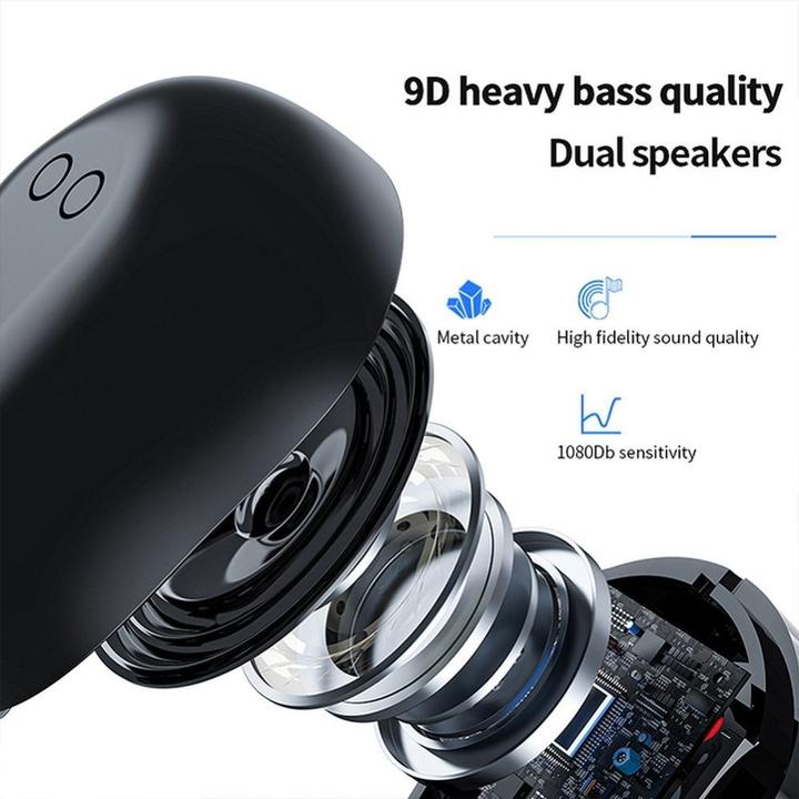 Produktbild OEM Wireless headphones Wireless earphones bluetooth TWS + docking station M9 black (4 h, Kabellos)
