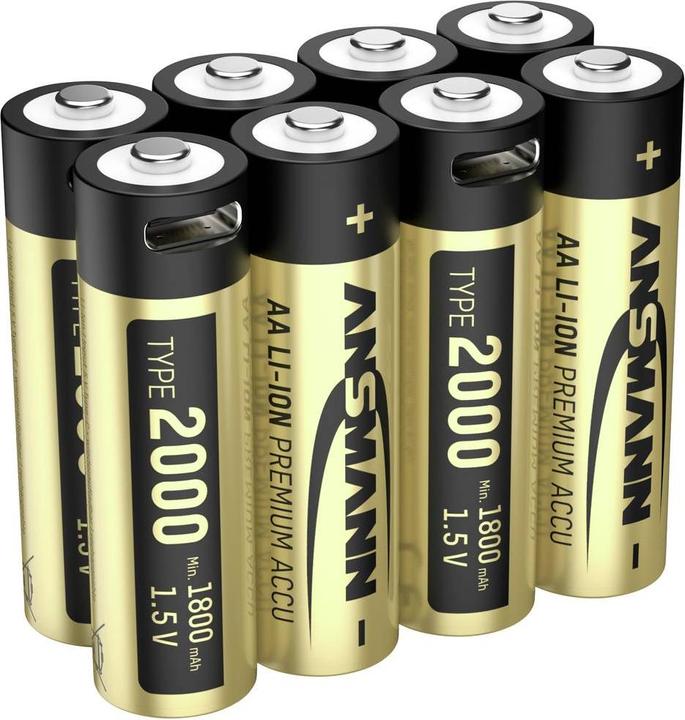 Immagine prodotto Ansmann 1312-0039 Batteria al litio ricaricabile Mignon (AA) 1800 mAh 1,2 V 8 pz. (8 pz., AA, 1800 mAh)