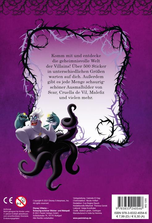 Immagine prodotto Panini Disney Villains: divertimento spaventoso e bellissimo con gli adesivi e da colorare