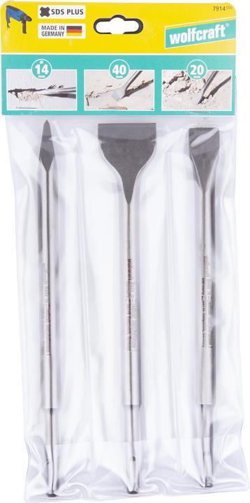 Immagine prodotto wolfcraft wolfcraft 1 Meissel-Set 3-tlg., SDS-plus Schaft (20 mm)