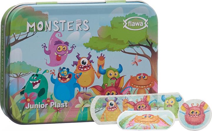 Produktbild Flawa Junior Plast Strips Monsters Tin Box (20 x)