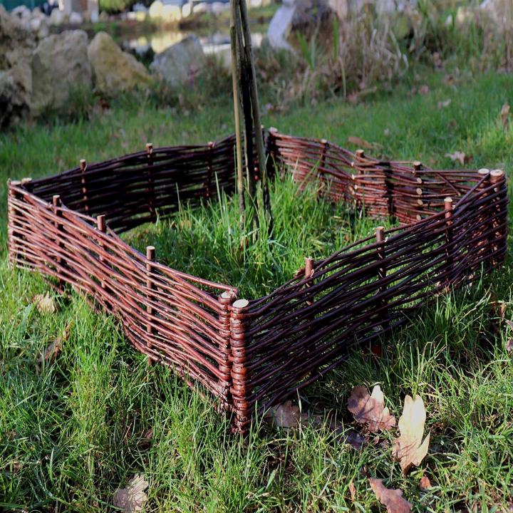 Actual product image Aquagart 4 Beeteinfassungen aus Weide 10x50cm I Beetbegrenzung /Weidenzaun zur Beetumrandung Rasenkante (50 cm)