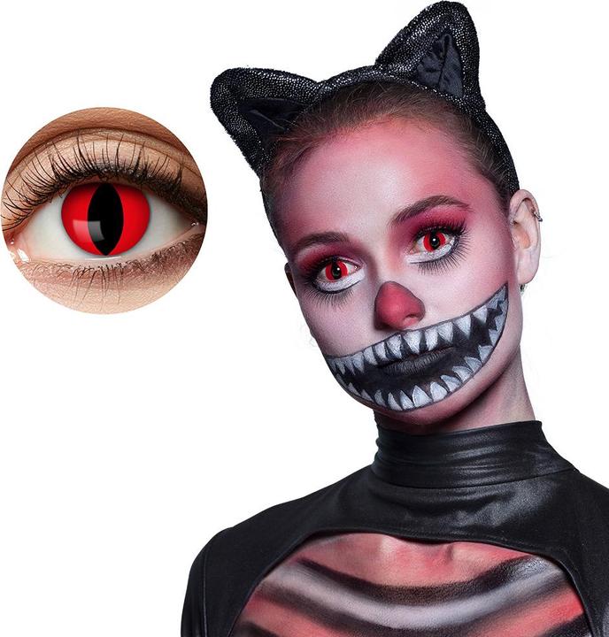 Image du produit Boland Lentilles de contact Crazy Cat : Lentilles hebdomadaires (Rouge)