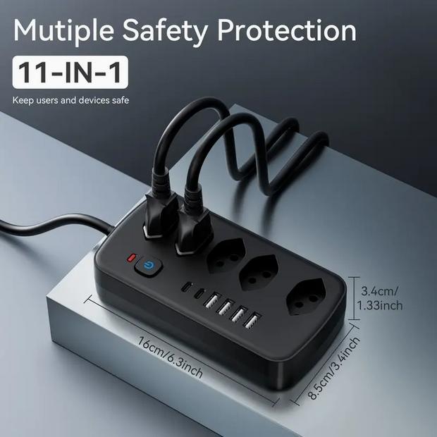 Immagine prodotto PhoneLook 11-in-1-Steckdosenleiste (11 x, USB-A, USB-C)