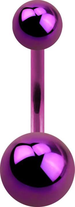 Star Piercing Banane violett mit zwei Kugeln (Titan G23, ohne Messing)