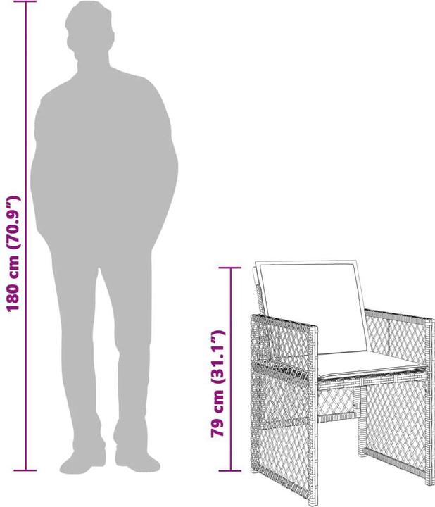 Produktbild VidaXL Gartenmöbel Essgruppe Gartengarnitur Sitzgruppe 13-tlg. Grau Poly Rattan (330 cm)
