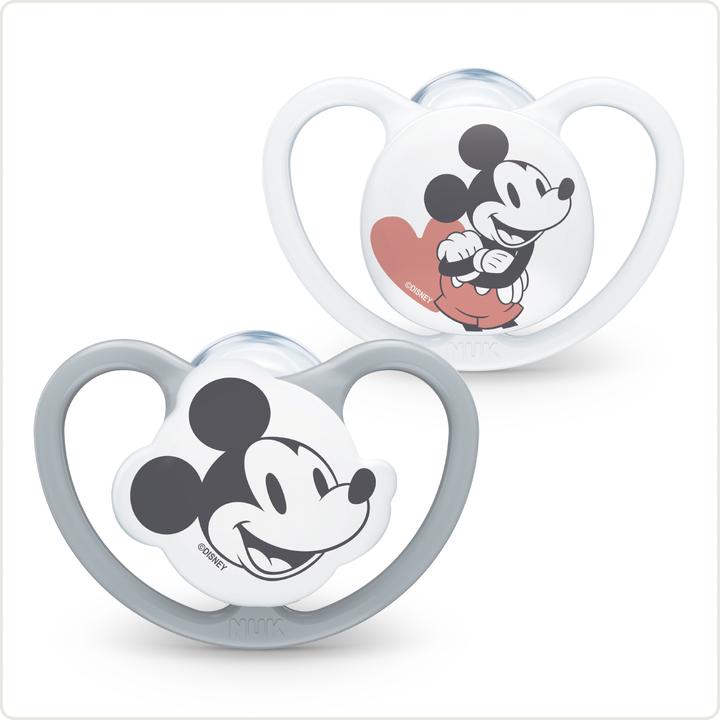 Produktbild NUK Disney Minnie Mouse Space Silikon-Schnuller, 18-36 Monate, 2 Stück, grau & weiss (2 x, 18 - 36 Monate)