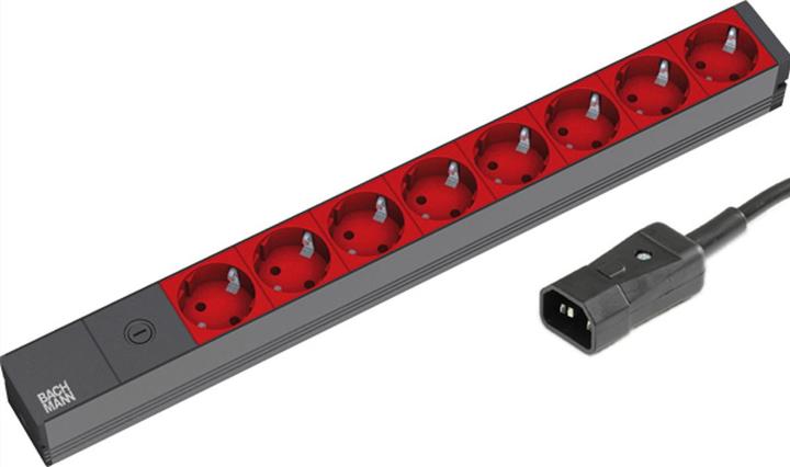 Actual product image Bachmann 19" 8-way power strip Fine-wire fuse