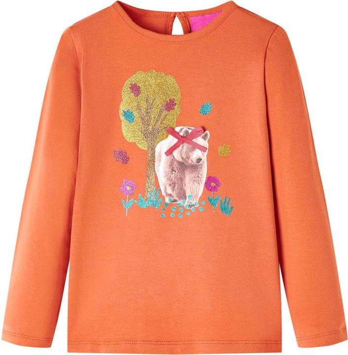 Produktbild VidaXL Kinder-Langarmshirt Dunkelorange 104,Material: 95 (104)