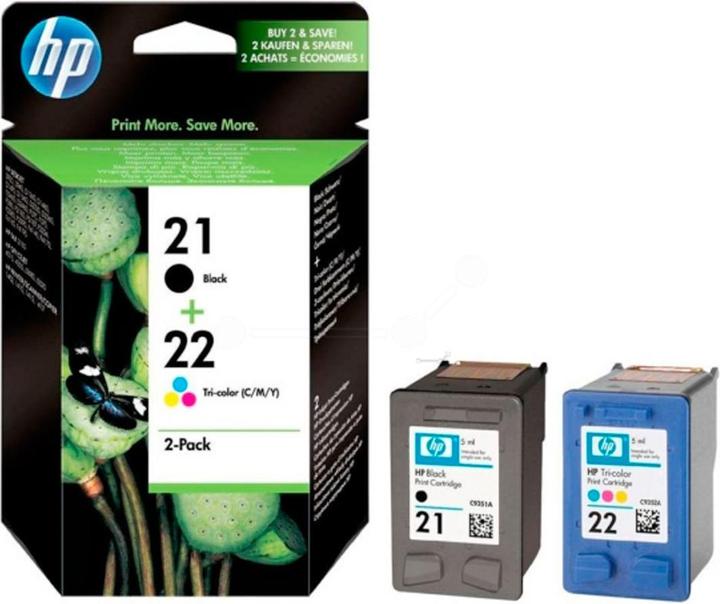 Image du produit HP 21/22 Combo Pack - 2-Pack - Noir, Couleur (Cyan, Magenta, Jaune) (M, CF, C, Y)