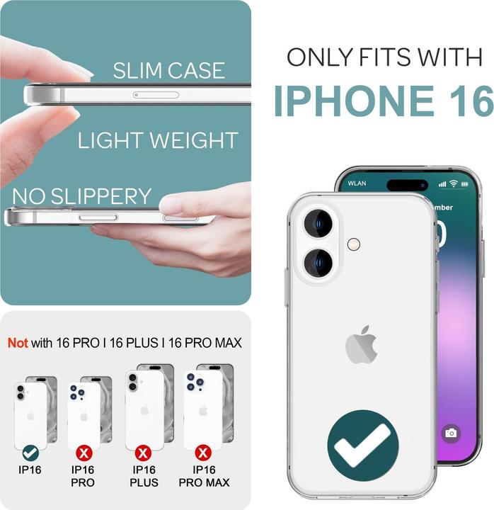 Actual product image Nalia Clear Transparent Silicone Sleeve (Apple iPhone 16)