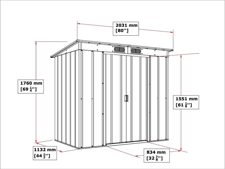 Image du produit Tepro Abri de jardin Pent Roof Eco 6x4, anthracite