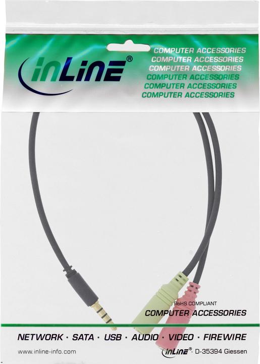 Immagine prodotto InLine Cavo adattatore per cuffie audio (0.15 m, Connettore da 3,5 mm (AUX))