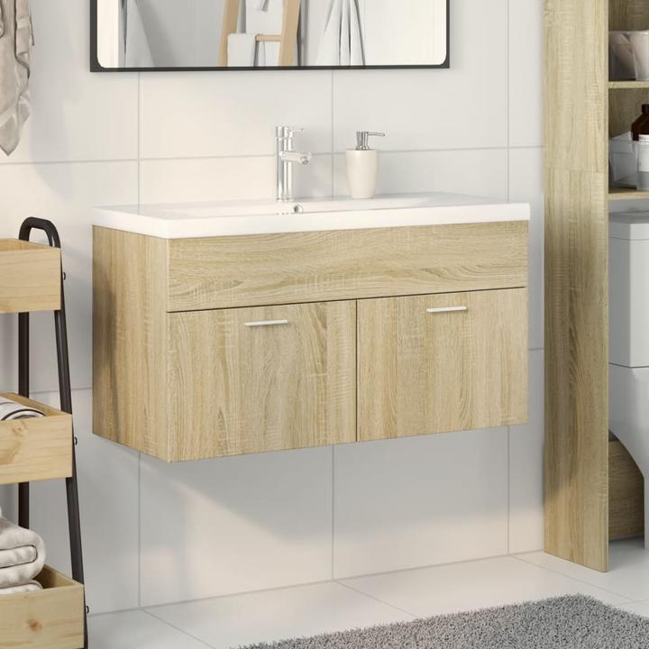 Actual product image VidaXL Vanity unit Wall-mounted vanity unit Bathroom cabinet with built-in basin