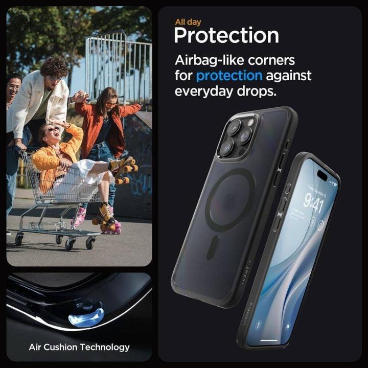 Actual product image Spigen Ultra Hybrid MAG iPhone 16 Pro MagSafe frost black ACS08134 (Apple iPhone 16 Pro)