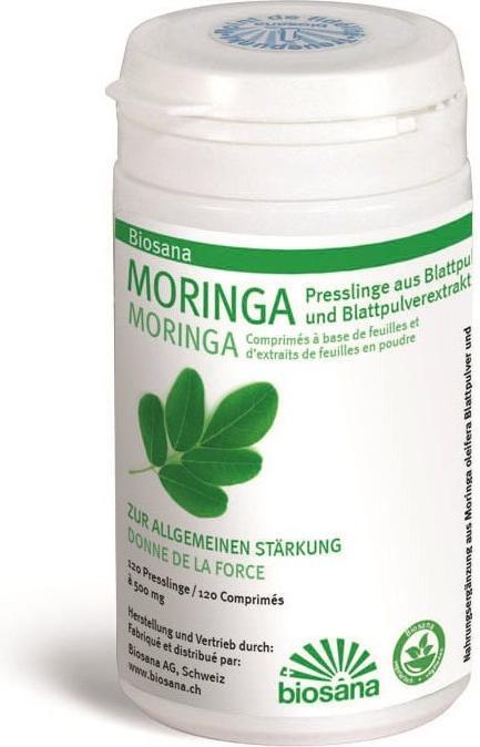 Immagine prodotto Biosana Foglia di Moringa in polvere/estratto in compresse (120 Pezzo/i, Pillole, 80 g)