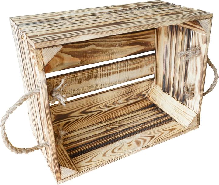 Produktbild Holz Zollhaus Holzharasse mit Kordel Geflammt, 30 x 38 cm (21 x 38 x 21 cm, 25.08 l)