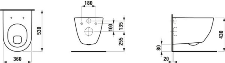 Produktbild Laufen Flachspl-WC Pro wandhngend wei mit geschlossenen Splrand 8209590000001