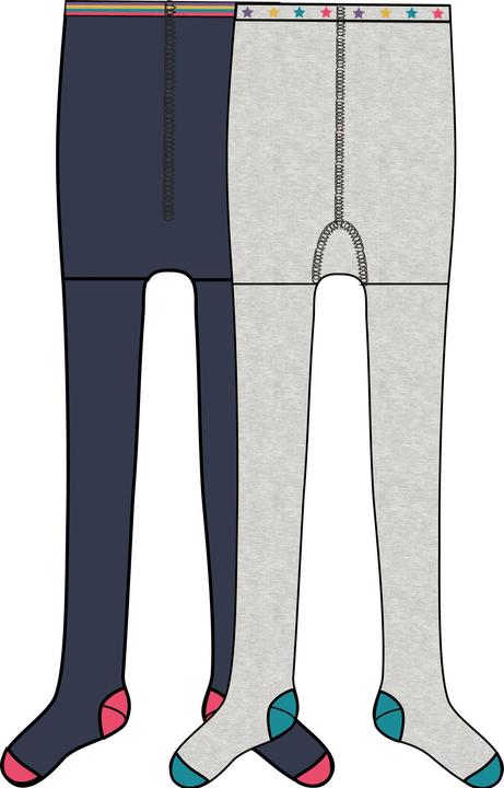 Frugi Kinder Strumpfhose Norah 2er Pack Marl/Indigo