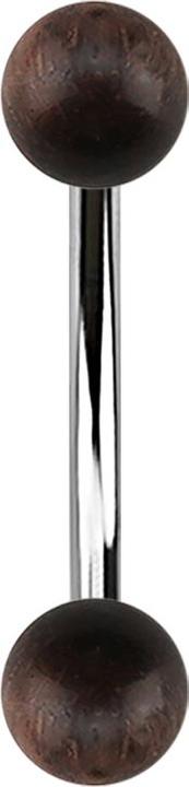 Immagine prodotto Star Piercing Banana d'argento con due sfere di legno di sono (Acciaio chirurgico 316L, senza ottone, Organico)