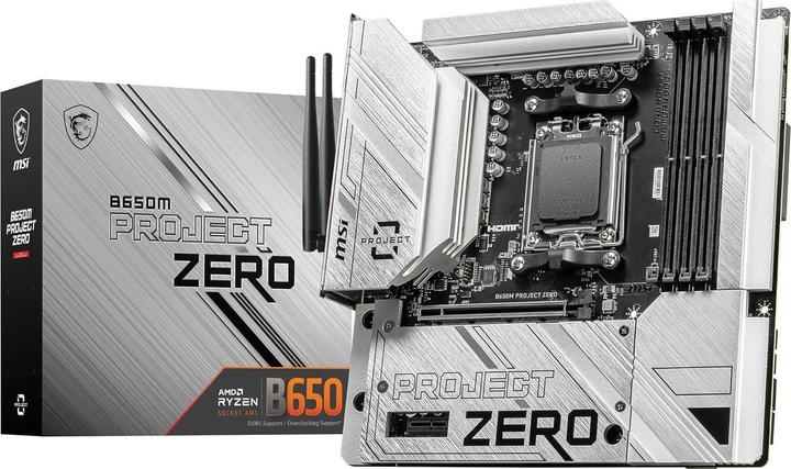 Actual product image MSI B650M PROJECT ZERO (B650,AM5,mATX,DDR5) (AM5, AMD B650, mATX)