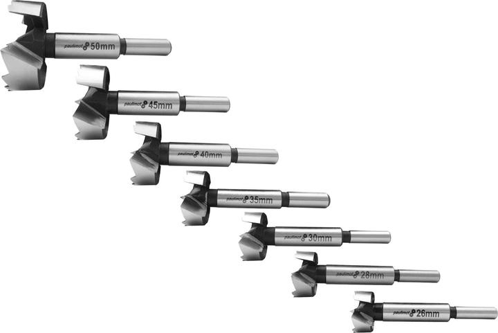 Actual product image Paulimot Forstnerbohrer-Set 15-teilig (10, 12, 15, 16, 18, 20, 22, 25, 26, 28, 30, 35, 40, 45, 50)
