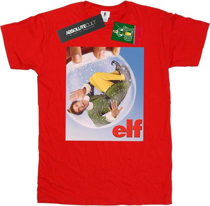 Actual product image Elf Mens Snow Globe Poster T-Shirt (L)