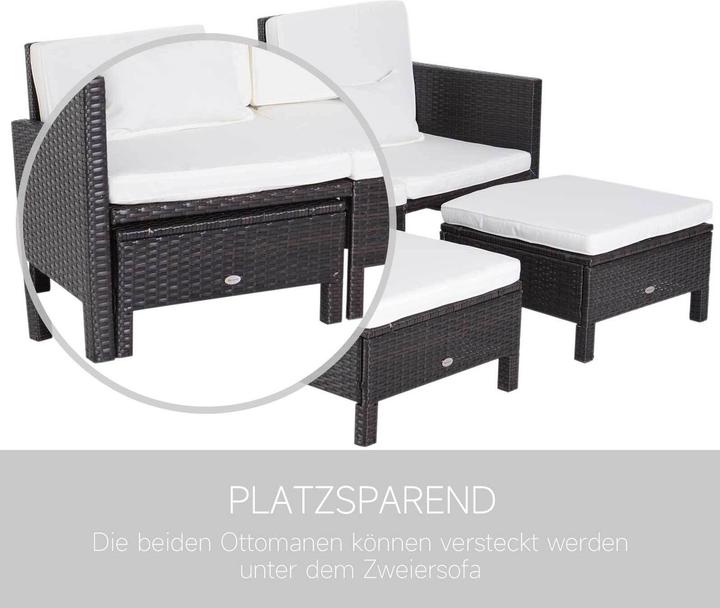 Produktbild Outsunny Rattan-Sitzgruppe als 3-teiliges Set
