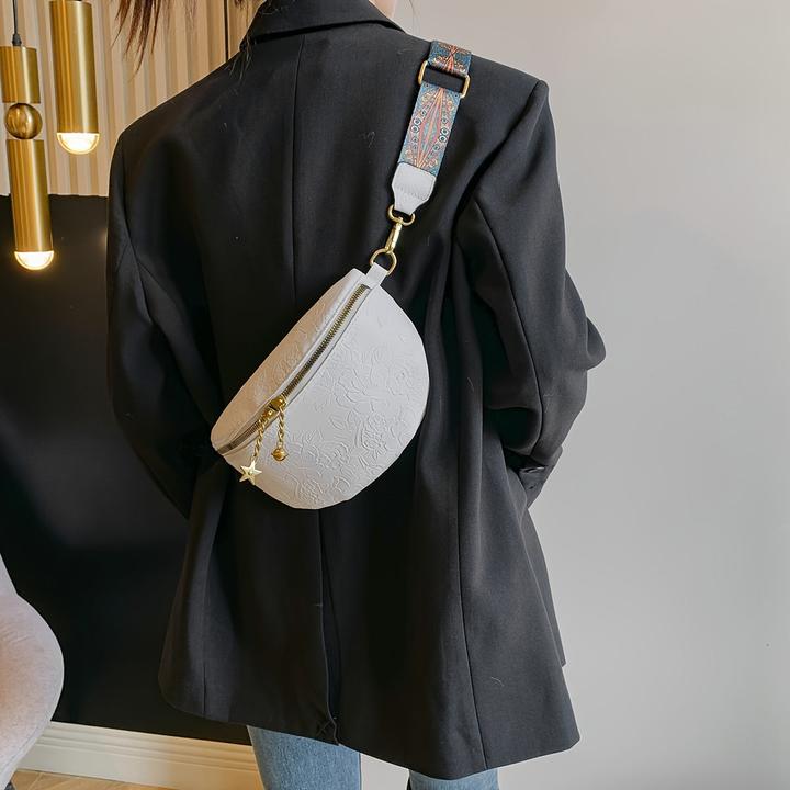 Produktbild Only-Bags.Store Retro Elegante Blumenmuster Crossbody Bag, klassisch strukturiert Ethnic Fancy Pack mit breitem