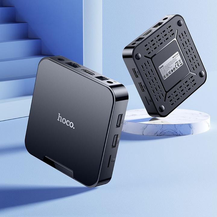 Actual product image Hoco Headphone with microphone TV box WiFi HD DQ08 black (16 GB, Android 10)