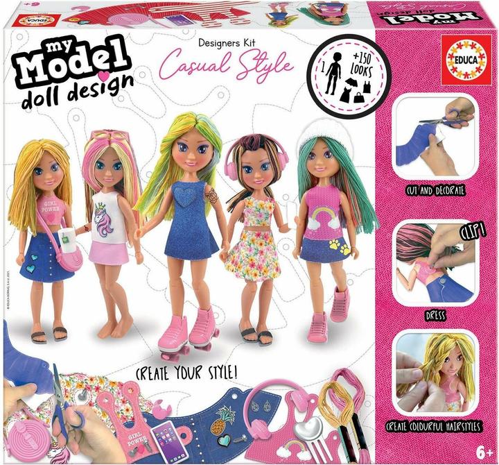 Actual product image Educa 19171 Children's Puzzle Design Your Doll Casual Style For 6+ Years
