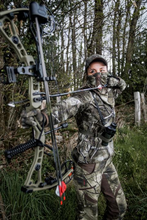 Actual product image Solognac Jagdhose 500 Damen geräuscharm atmungsaktiv Camouflage (XS)