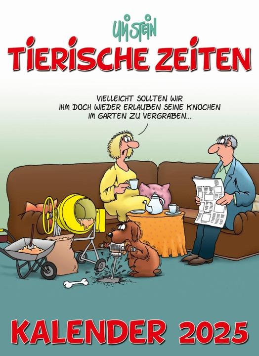 Produktbild Uli Stein Tierische Zeiten 2025: Monatskalender für die Wand (24 x 33 cm, Deutsch)