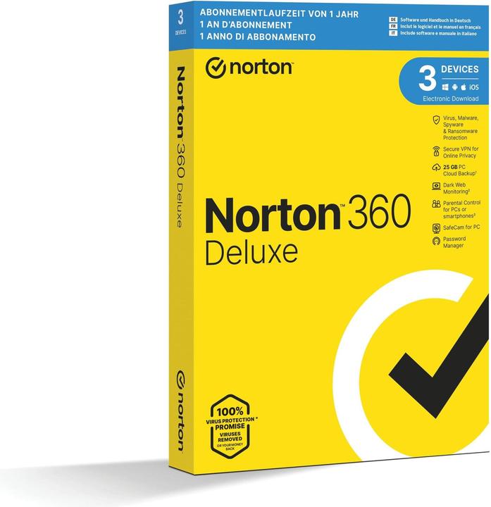 Norton 360 Deluxe (3 Utente, 12 mesi)