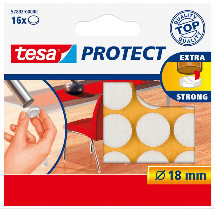 tesa PROTECT Filzgleiter rund (Filzgleiter, 16 Stück)