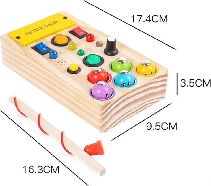 Immagine prodotto Activity Board Busy Board Giocattolo sensoriale in legno con interruttore a luce LED Control Board Attività da