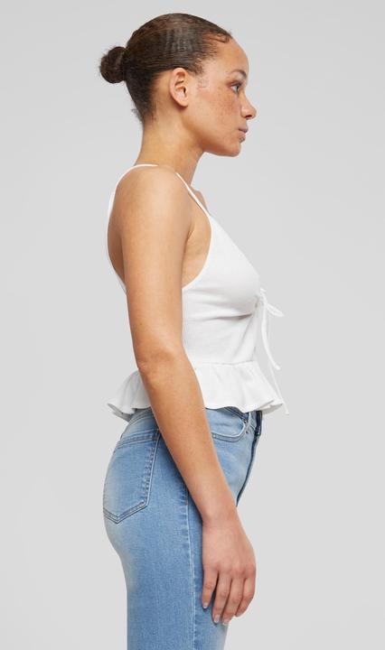 Actual product image Urban Classics Ladies Waffle Pique Ruffle Top - 137877 (4XL)