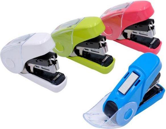 Actual product image Max Stapler HD-10FL3K/P pink, flat stapler clinch (25 Sheets)