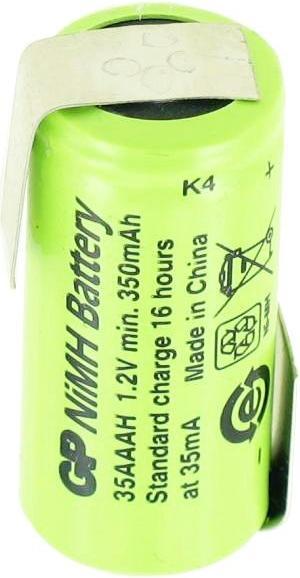 Immagine prodotto AccuCell Batteria GP35AAAH Dimensione 1/2AAA con etichetta a saldare a forma di Z (1 pz., 350 mAh, Accumulatore di carica elettrica)